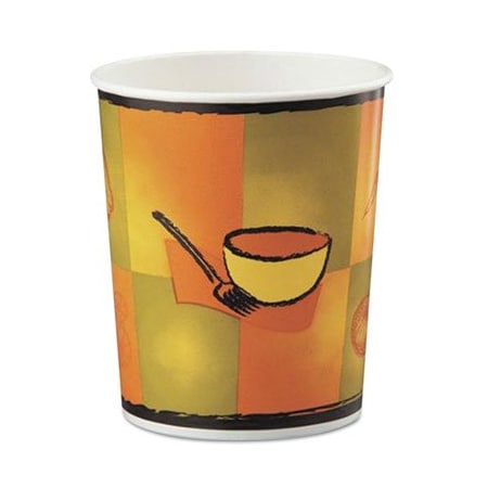 Huhtamaki Chinet, Streetside Squat Paper Food Container, Streetside Design, 16 Oz, 25/bag 70316C